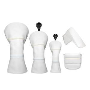 Housse de protection pour têtes de clubs de golf, 5 pièces, blanche, simple, imperméable, en cuir PU, pour usage sportif extérieur, transfrontalière - Product Image 4