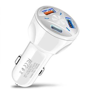 Multi Port Car Charger Dual <b>USB</b>+PD Car Charging PD Fast Charging <b>USB</b>+<b>Type</b>-<b>C</b> Interface Car Charging Head - Product Image 1