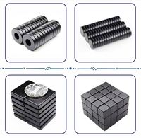 Matériaux magnétiques industriels permanents Anneau rond Aimant fort Disque à tête fraisée Époxy Noir Aimant néodyme N52 pour moteur
