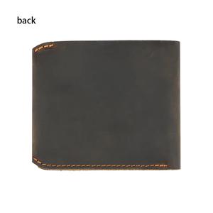 AndoBag Carteras Cortas para Hombre, de Cuero Crazy Horse, Tarjetero Delgado, Piel Genuina de Vacuno, Monedero Sencillo Vintage con Cremallera 1583 - Product Image 3