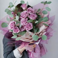 Papier d'emballage pour fleurs en cellophane transparent, imperméable, haute transparence, emballage floral, emballage de bouquet, fournitures pour fleuristes