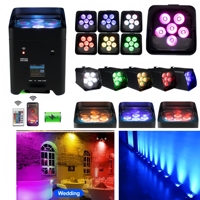 6x18W Wifi Sans Fil DMX512 Projecteurs LED Par à Batterie Rechargeables pour DJ, Décoration de Discothèque et Scène de Concert