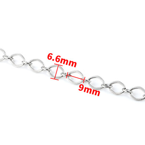 Nouvelle chaîne à maillons ovales irréguliers en acier inoxydable embossé |   Imperméable, ne se décolore pas, hypoallergénique pour la fabrication de bijoux personnalisés - Product Image 5