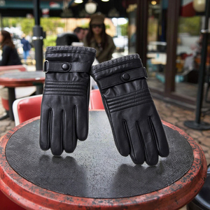 <span class=keywords><strong>Gants</strong></span> d'hiver en cuir pour hommes et femmes, pour le cyclisme, le ski et les activités de plein air, avec doublure polaire épaisse, compatibles écran tactile et respirants - Product Image 4