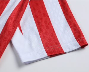 25-26 Fabriek Groothandel Op Maat Gemaakt Thais Kwaliteit Rood en Blauw Gestreept Madrid Voetbalteam Uniform Set - Product Image 3