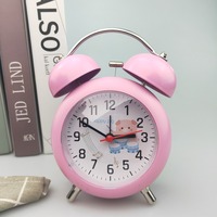 Disesuaikan 4 inci Retro berat Sleeper jam Alarm bel ganda Silent bertenaga baterai jam meja untuk penggunaan rumah