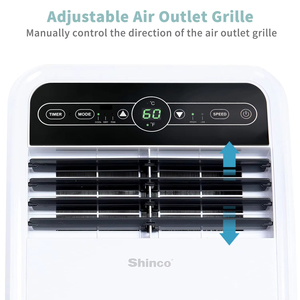 Climatiseur portable 8000 BTU 3 en 1, refroidisseur, déshumidificateur, ventilateur, unité AC 100W pour les pièces de 350 pieds carrés - Product Image 1