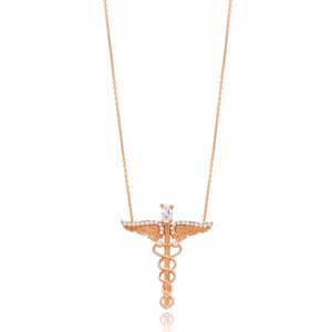 Pendentif en argent sterling 925 fait à la main en Turquie, symbole de la santé, design caducée, vente en gros - Product Image 2