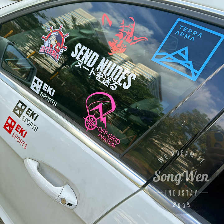 UV Protection Weatherproof Die Cut Banner Sticker Vehicle Windshield