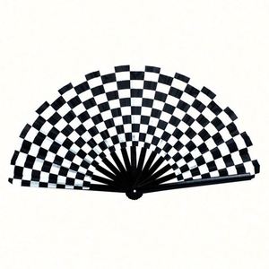 Éventail pliant en bois et bambou de 13 pouces, imprimé sur mesure, pour accessoires de carnaval et artisanat - Product Image 5