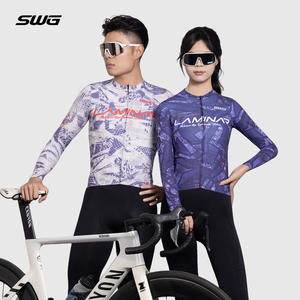 SWG personnalisé dégradé néon cyclisme <span class=keywords><strong>maillot</strong></span> hommes femmes respirant léger course Fit route gravier vêtements de vélo - Product Image 3