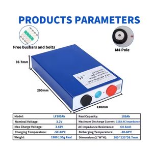 Stock UE 3.2v 280ah 314ah 105ah Batterie LiFePo4 Phosphate de fer de lithium Haute efficacité Système de stockage d'énergie Profonde 8000+ cycles - Product Image 4
