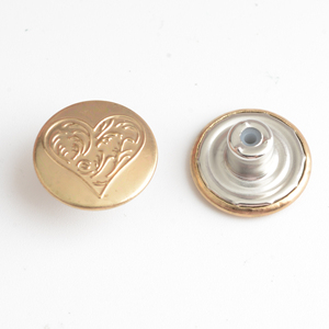 Cổ Điển Vòng Brass Khắc Trái Tim Jeans Nút Kim Loại May Mặc Nút Đồng Cổ Denim Quần Nút - Product Image 4