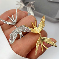Cincin Wanita Terbaru Model Burung Walet 3D, Dapat Diatur, Minimalis, Temperamen, Serbaguna, dan Menarik
