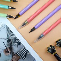 Crayon éternel de luxe avec embout en forme de patte de chat 3D, crayon infini sans encre en métal pour l'école, le bureau, les fournitures scolaires, cadeau