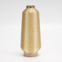 Wholesale High Tenacity 150d Real Golden Lurexy Metallic Yarn Thread for Hand Knitting Embroidery Sewing Weaving MS Type