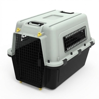 Cage de transport pour chien en plastique multi-tailles, approuvée pour les voyages aériens, avec fenêtres en maille métallique sécurisées