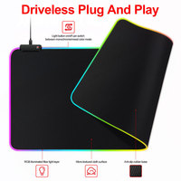 Tapis de souris XXL RGB en tissu, personnalisable en usine, antidérapant, grand tapis de souris de jeu en caoutchouc, tissu de haute qualité, tapis de souris de jeu LED RGB OEM