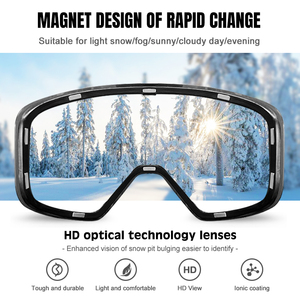 Gafas de Esquí con Protección UV400, Correas Magnéticas, Lentes Polarizadas Antivaho <span class=keywords><strong>para</strong></span> Deportes de Nieve, Gafas de Seguridad <span class=keywords><strong>para</strong></span> Esquí - Product Image 4