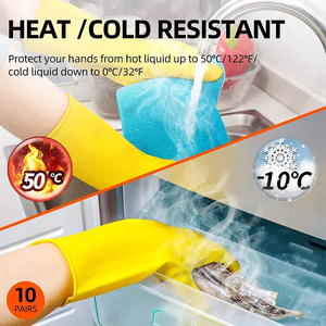 BAICHAO HH4601 <span class=keywords><strong>Vgo</strong></span> 3 Pares de Guantes de Látex Reutilizables, Impermeables, Gruesos y Lisos para Limpieza del Hogar - Product Image 6