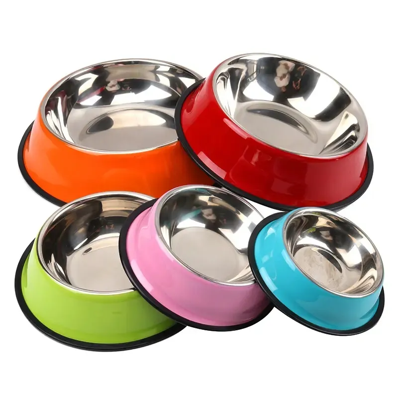 Wholesales durable custom luxury metal food and water feeding pet bowl insulated stainless steel pet cat dog bowl