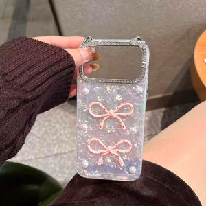 Gradient Seashell Diamond Pearl Bow ear 360 Full Body Phone Case <b>for</b> iPhone 17 16 15 14 Pro max KT <b>Cat</b> <b>Camera</b> Cartoon Back Cover - Product Image 5