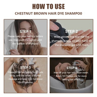 Shampo pewarna rambut lintas batas, pewarnaan instan, melembapkan, warna hitam chestnut cokelat, memberikan volume.