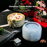 Moule à gâteau en silicone 3D 2026 pour la création de nouveaux moules, boîte de rangement de Noël, pot à bougie en plâtre, pot à plantes succulentes