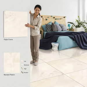 Baldosas de Porcelana Brillante Onix Com Bianco PGVT 600x600mm, Aspecto Mármol, 24x24 pulgadas - Product Image 4