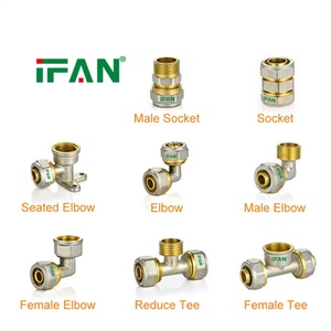Muestras gratuitas IFAN: Conexiones de latón <span class=keywords><strong>multicapa</strong></span>, codo y t de compresión de latón de <span class=keywords><strong>16</strong></span>-32 mm - Product Image 4