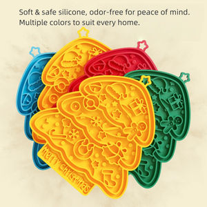 Christmas Tree Dog Lick Mat Slow Feeder mit rutsch fester Saugnapf-Silikon matte zur Verhinderung von Ersticken und Durch einander für Katzen und Hunde - Product Image 4