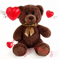 Ours en peluche personnalisable et enregistrable, super doux, qui répète les paroles, en tissu, chantant