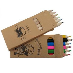 Ensemble de crayons pour enfants en bois naturel de 3,5 pouces avec logo personnalisé, mini format, écologique, boîtes colorées portables pour une utilisation promotionnelle - Product Image 3