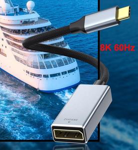 8K 60Hz <span class=keywords><strong>USB</strong></span> <span class=keywords><strong>C</strong></span> a <span class=keywords><strong>DisplayPort</strong></span> DP Adaptador de cable trenzado de audio y video para <span class=keywords><strong>MacBook</strong></span> <span class=keywords><strong>Pro</strong></span> / Air, Samsung Galaxy Series y más - Product Image 2