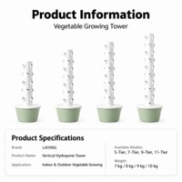 Système de culture hydroponique en tour, structure modulaire, plastique ABS durable pour herbes et légumes verts, fonction d'arrosage automatique
