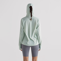 Sweat à capuche pour femme Water Matt avec protection solaire UPF 50+, tissu extensible, fermeture éclair, léger, respirant, séchage rapide, manches longues