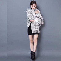 Ponchos et châles en tricot jacquard doux et chauds pour l'hiver, à franges, pour femmes, vente chaude