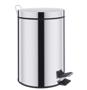 Pedal Bin Cheap Round Brushed Stainless Steel Step Trash Can Wastebin