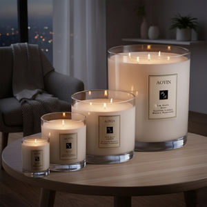 <span class=keywords><strong>Bougie</strong></span> en cire <span class=keywords><strong>de</strong></span> soja Aoyin dans un bocal en verre transparent avec couvercle, mèche en coton aromatique, bougies parfumées <span class=keywords><strong>de</strong></span> qualité supérieure - Product Image 2