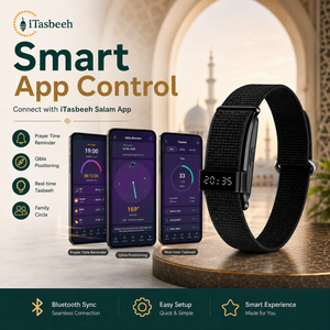 OLED Screen Smart Tasbeeh Band Stainless Steel with Azan Alarm Prayer Time Alerts and Activity Tracker for Ramadan - Product Image 4