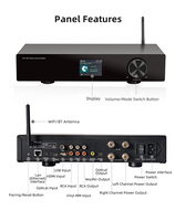 Système Home Cinéma Stéréo Sans Fil Amplificateur Audio DSP WIFI/BT 2.0 Canaux Prise en Charge Multi-Salles Fibre Optique pour USB