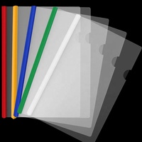Protèges-documents en plastique transparent avec 5 couleurs de barres coulissantes pour dossiers de devoirs, dossiers de présentation, dossiers personnalisés