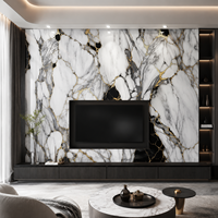 Panel de Pared de PVC con Acabado Brillante UV, Diseño de Mármol, Gran Tamaño, para Interiores, Comercial, WYRAX