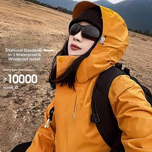 <span class=keywords><strong>Veste</strong></span> à capuche épaisse pour homme et <span class=keywords><strong>femme</strong></span>, coupe-vent, <span class=keywords><strong>imperméable</strong></span>, avec fermeture éclair, en Teflon DuPont, pour l'alpinisme - Product Image 3