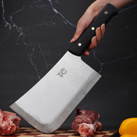 Grand couteau de boucher chinois en acier inoxydable, compatible lave-vaisselle, ambidextre avec manche en bois antidérapant, pour hacher les os