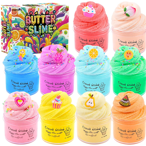 Lot de 12 Slimes en Gros – Pâte Coton Beurre 60ml, Gâteau aux Fruits, Non Collant, Doux, Anti-Stress, Jouet Sensoriel – Personnalisation OEM ODM en Gros - Product Image 1