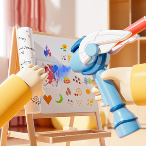 Shantou chenchenmini elektrikli mürekkep püskürtmeli yazıcı kalem komik renk oyunu sprey sihirli boyama kalem seti peluş sanat aracı çizim için oyuncaklar - Product Image 4