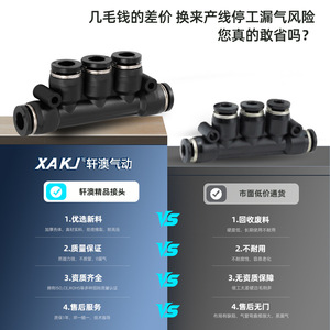 Pk Five Way Pneumatic <b>Connector</b> <b>Quick</b> Plug Plastic Multi Head Air Hose Coupling For Industrial Use - Product Image 4