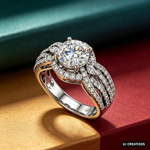 <b>Custom</b> S925/10K/14K/18K Solid Gold One Karat VVS-VS Quality Round Lab Grown Brilliant Cut Diamond engagement <b>Ring</b> - Product Image 4