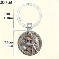 CLBX Nouveau Porte-clés Pendentif en Métal Personnalisé 2D Design Plat Beauté et le Lion Porte-clés Décoration en Alliage